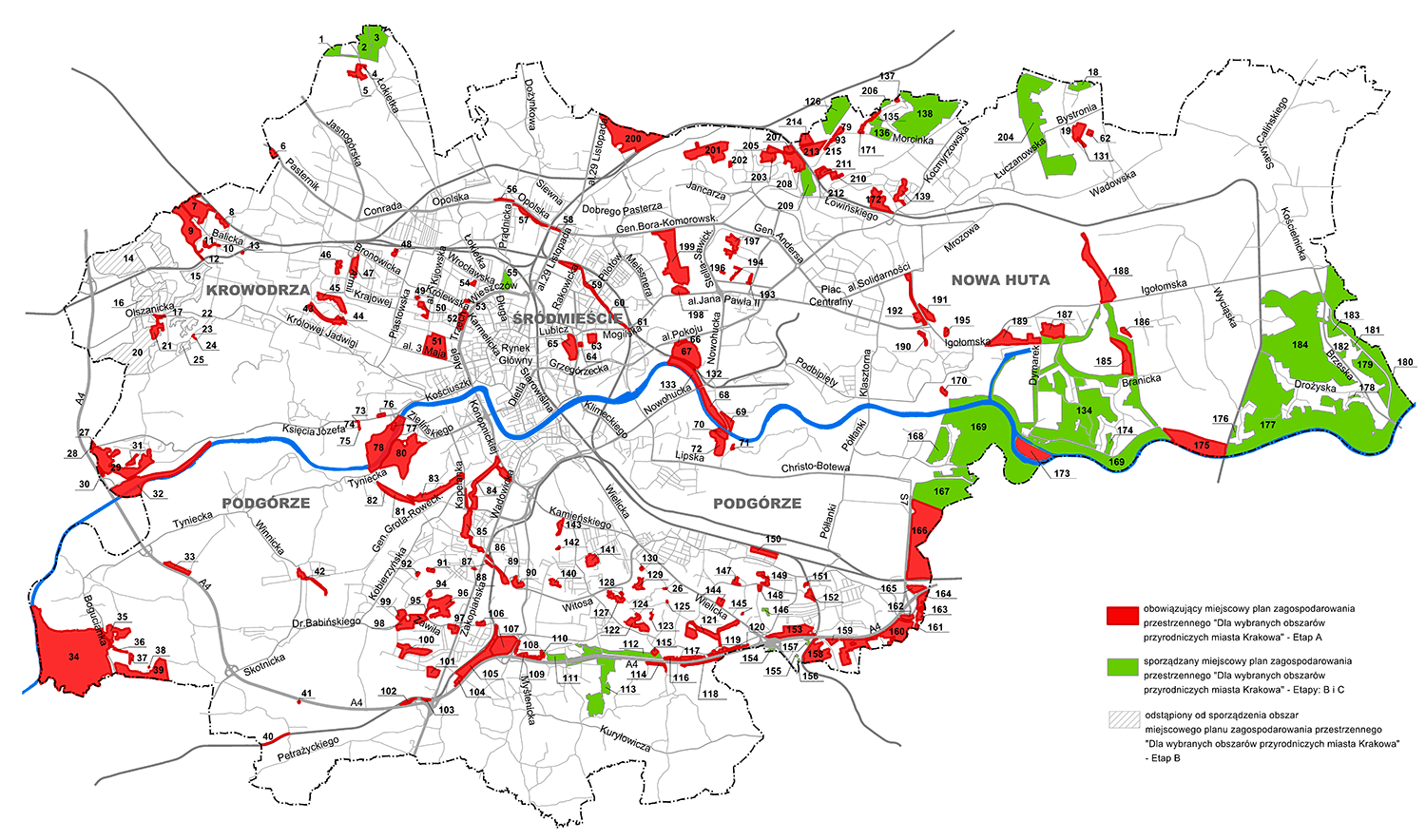 Mapa planu dla wybranych obszarów przyrodniczych