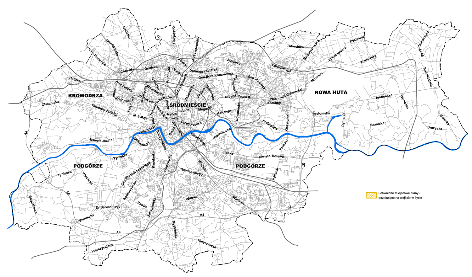 Mapa z planami uchwalonymi oczekującymi na wejście w życie