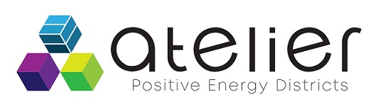 Grafika przedstawia logo projektu Atelier