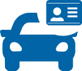 ikona samochód i prawo jazdy