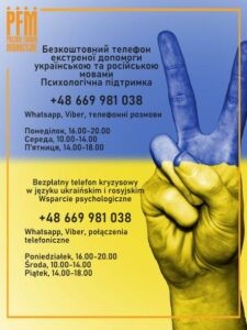 bezpłatny telefon kryzysowy w języku ukraińskim i rosyjskim, wsparcie psychologiczne