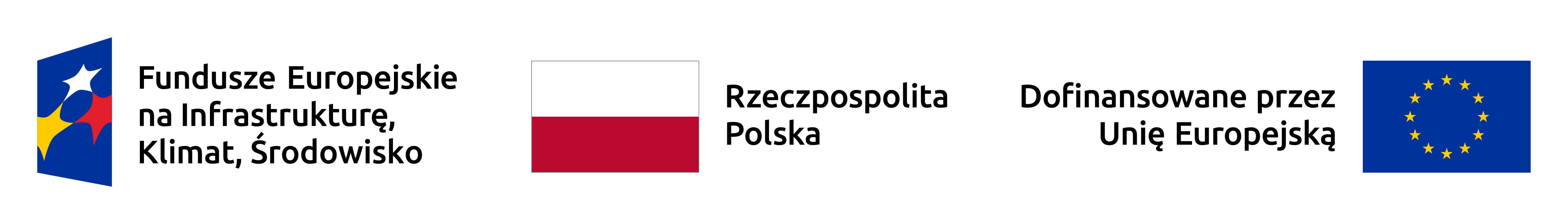 Grafika przedstawia logo programu Fundusze Europejskie na Infrastrukturę, Klimat, Środowisko 2021-2027